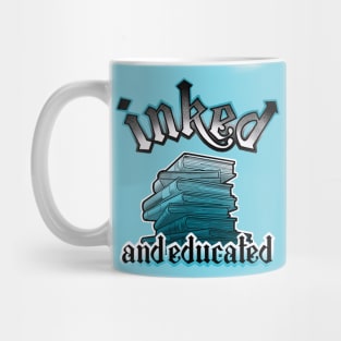 inked and educated aqua blue books Mug